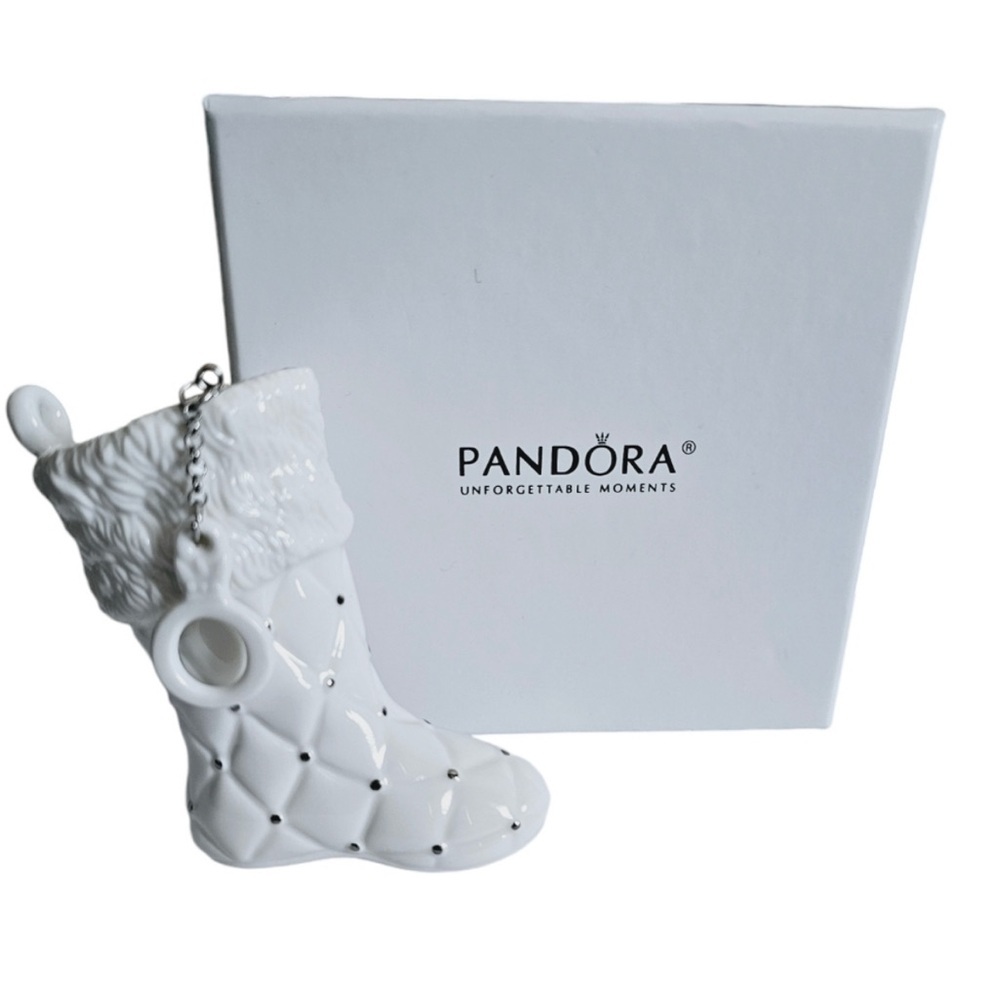 Pandora 2012 Christmas Ornament Porcelain Christmas Stocking Boot